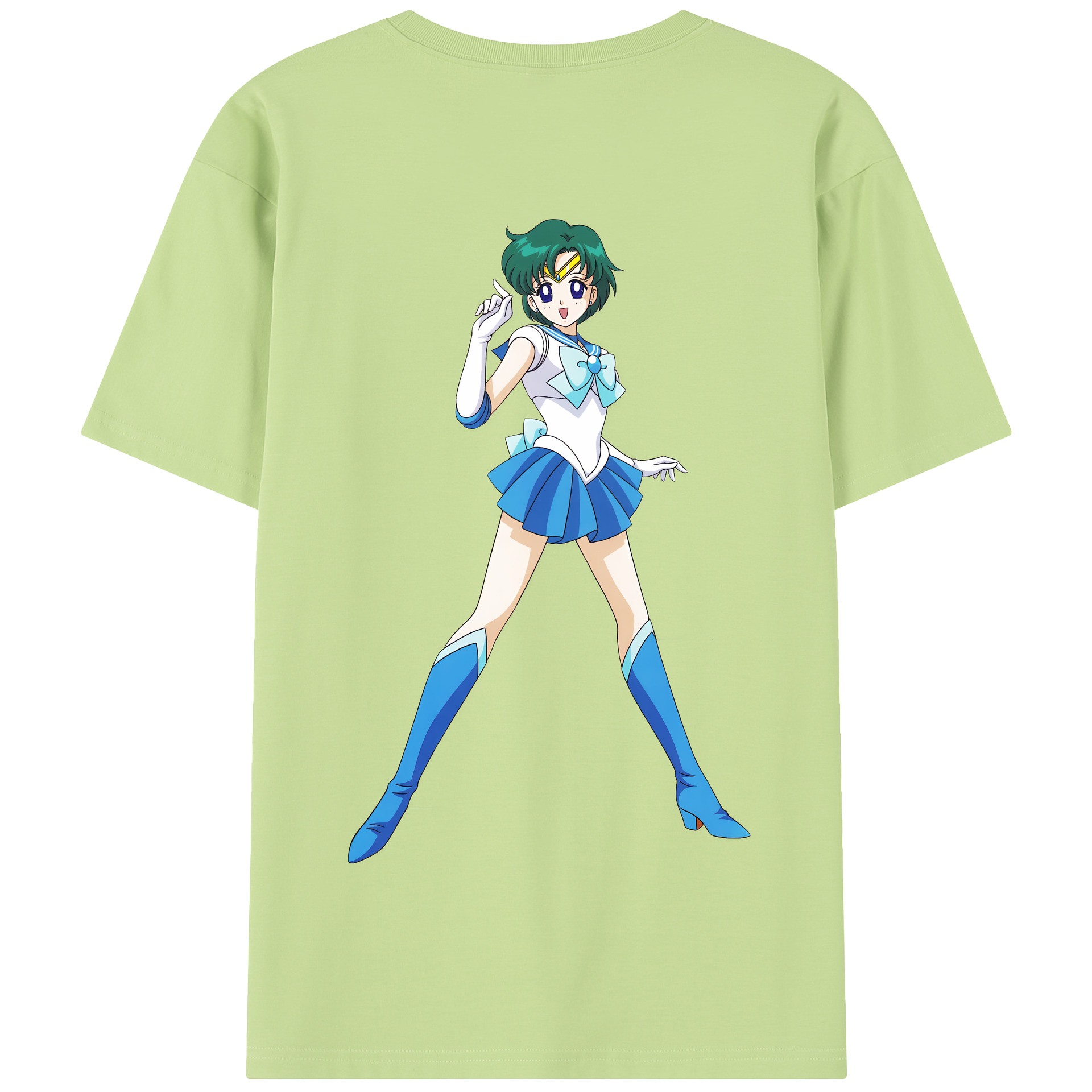 （画像用） 美少女戦士セーラームーン 海王 みちる（かいおう みちる） Sailor Moon Kaiou Michiru 綿100％半袖Tシャツ（背面プリント）